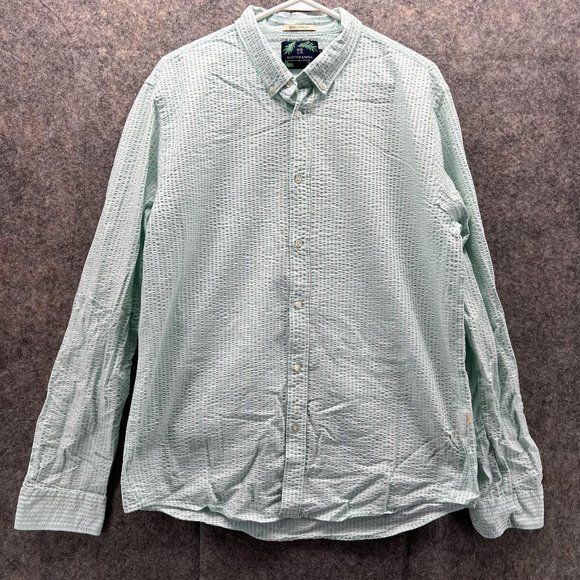 Scotch & Soda Shirt Men XL Blue Button Down Textured Striped Beach in the City - Picture 1 of 13